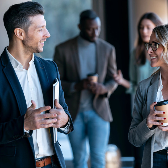 Business people in conversation